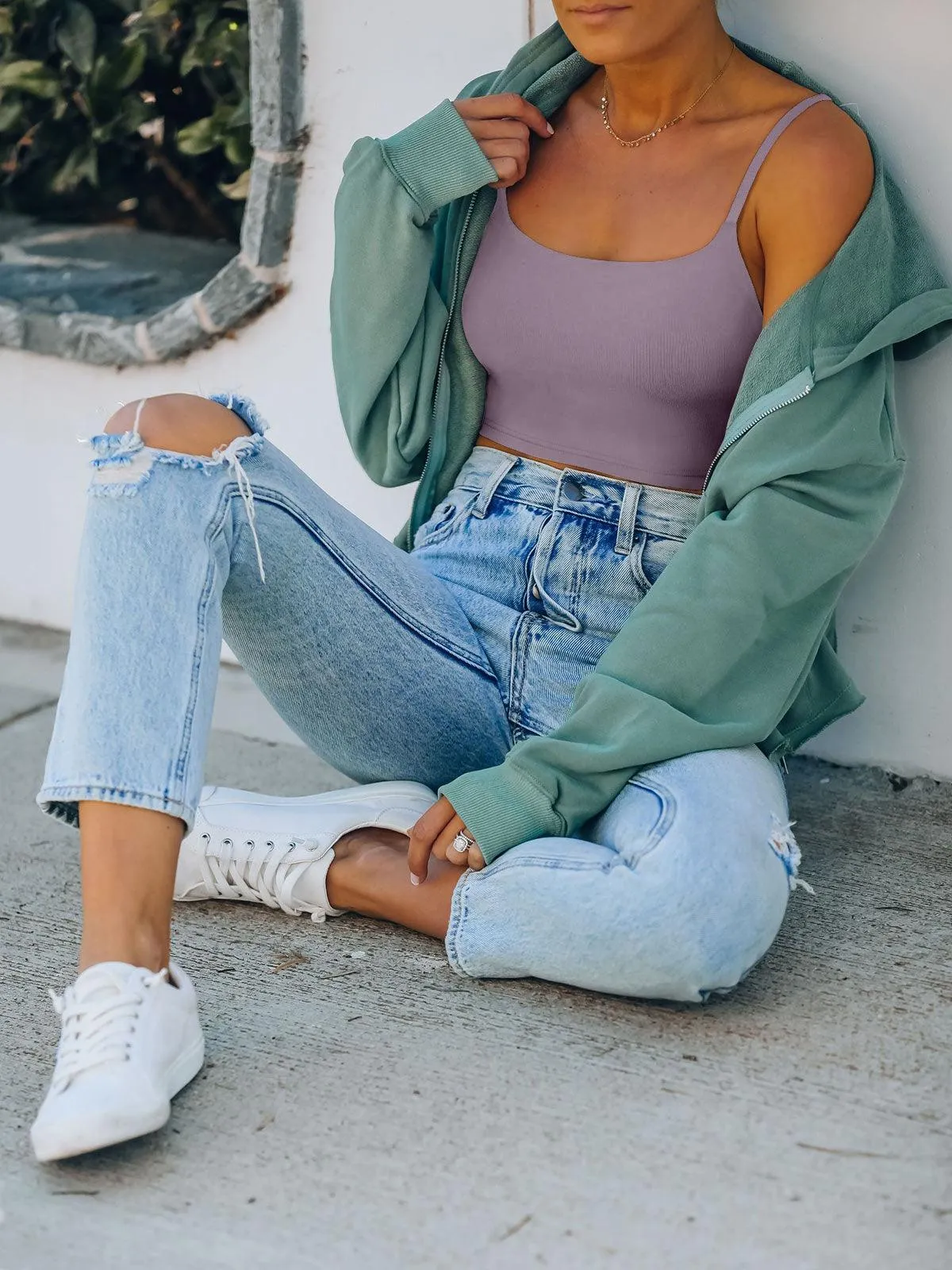 Adjustable Spaghetti Strap Seamless Camisole Crop Tops