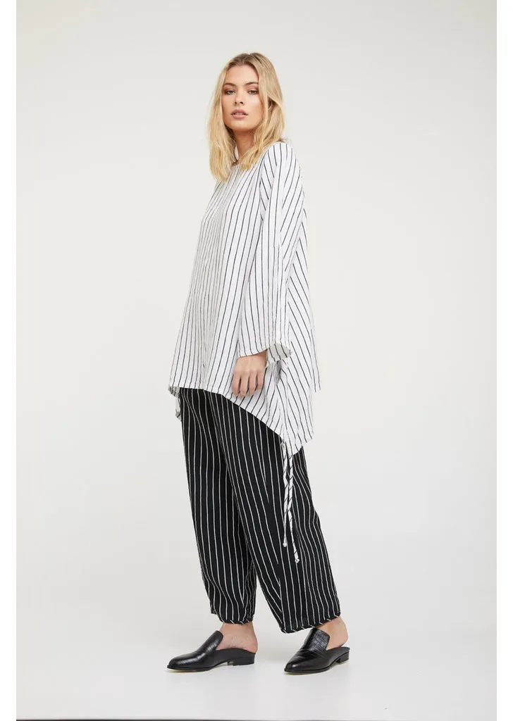 Bonfire Tunic - White with Navy Stripe