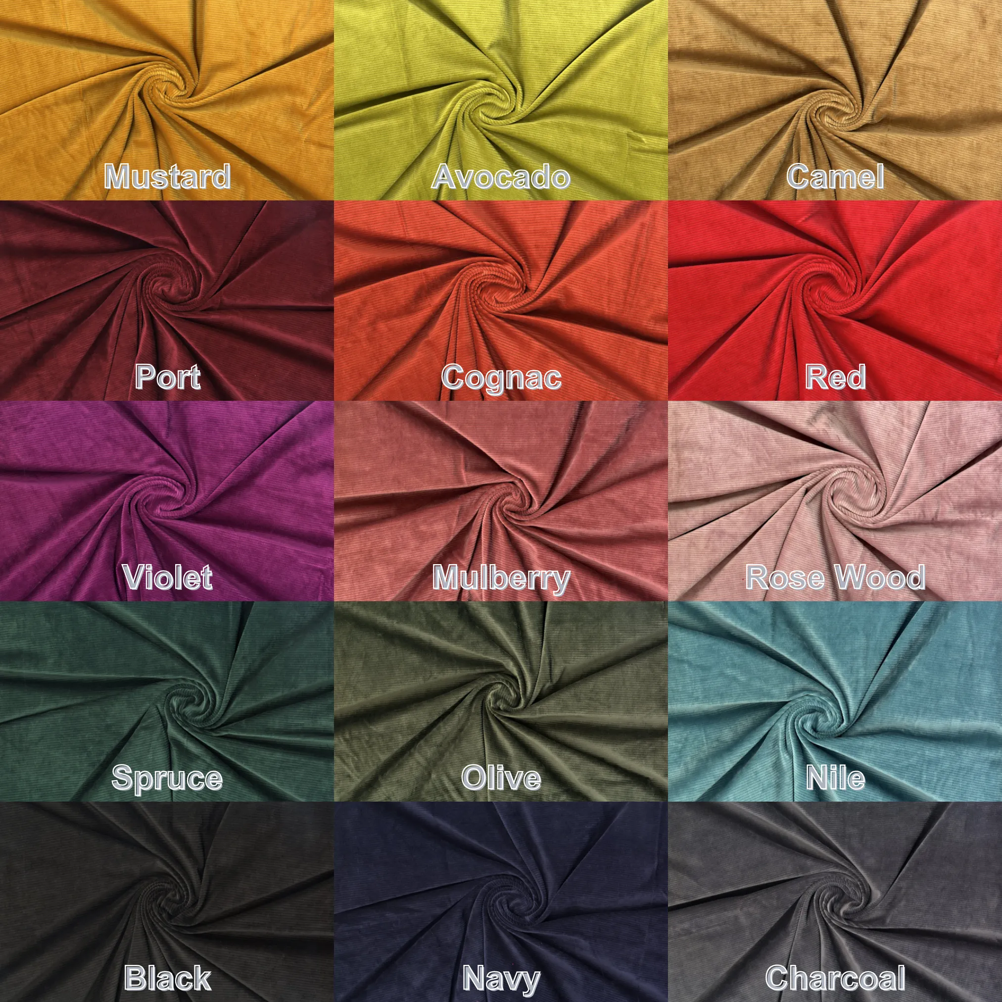 Corduroy Creek Knit Fabric Soft Corduroy Textured By the Yard Stretch Apparel Sewing