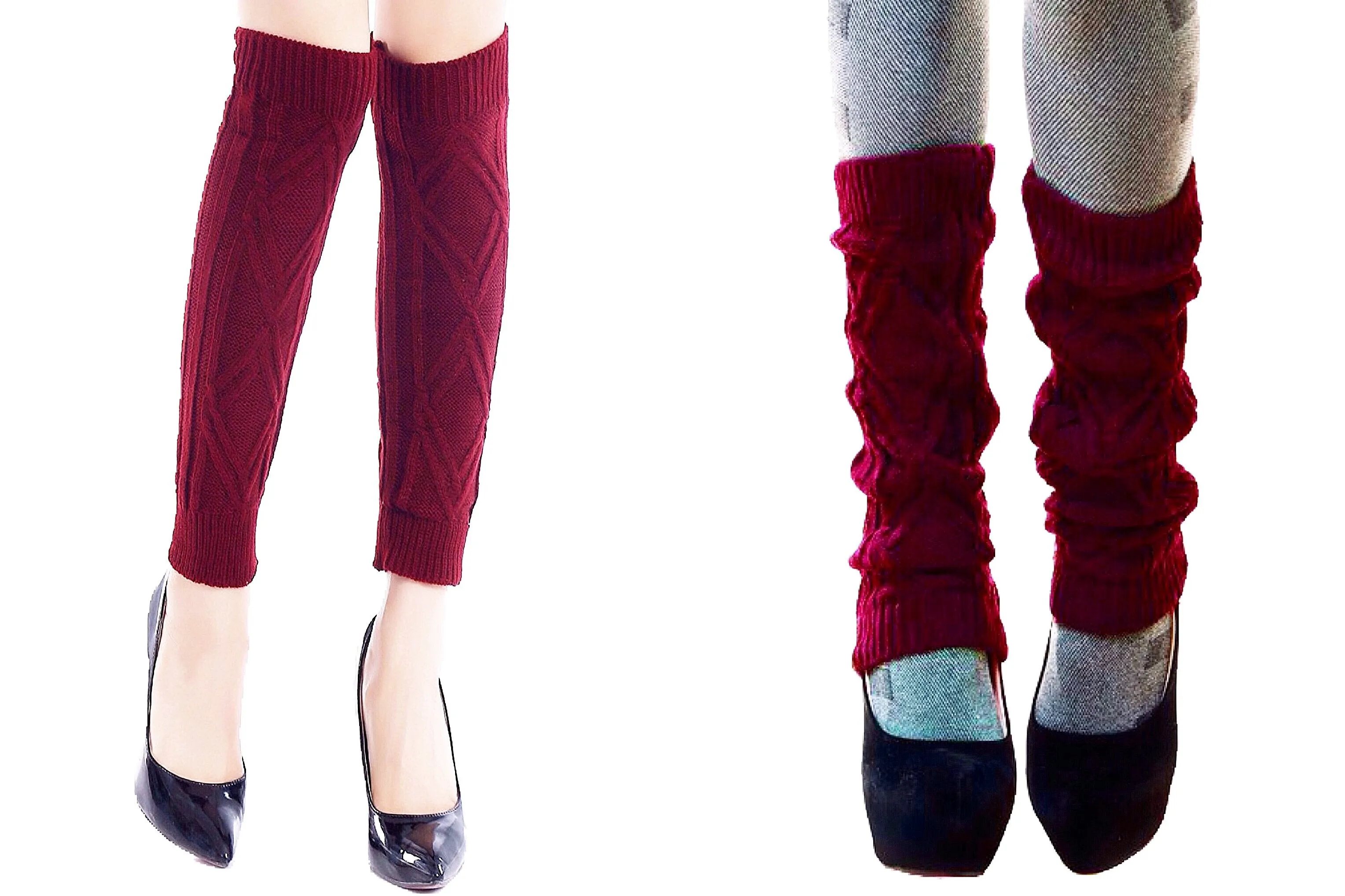 Diamond Knit Leg Warmers