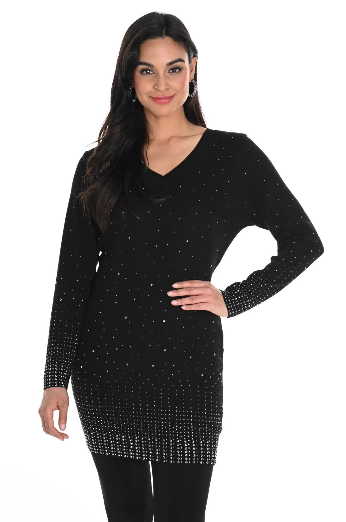 Frank Lyman #244622 black tunic sweater