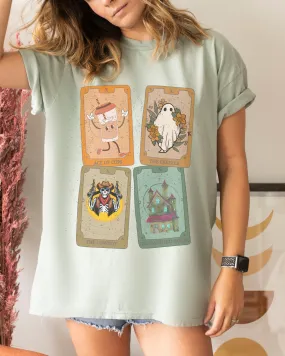 Halloween Retro Tarot Cards Comfort Colors® T-Shirt, Oversize Vintage Design Women's Shirt