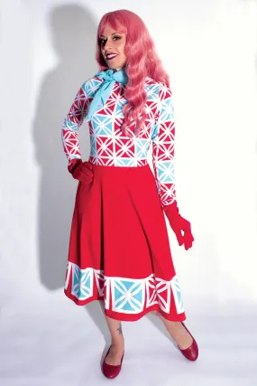 Holiday Breeze Block Midi Dress
