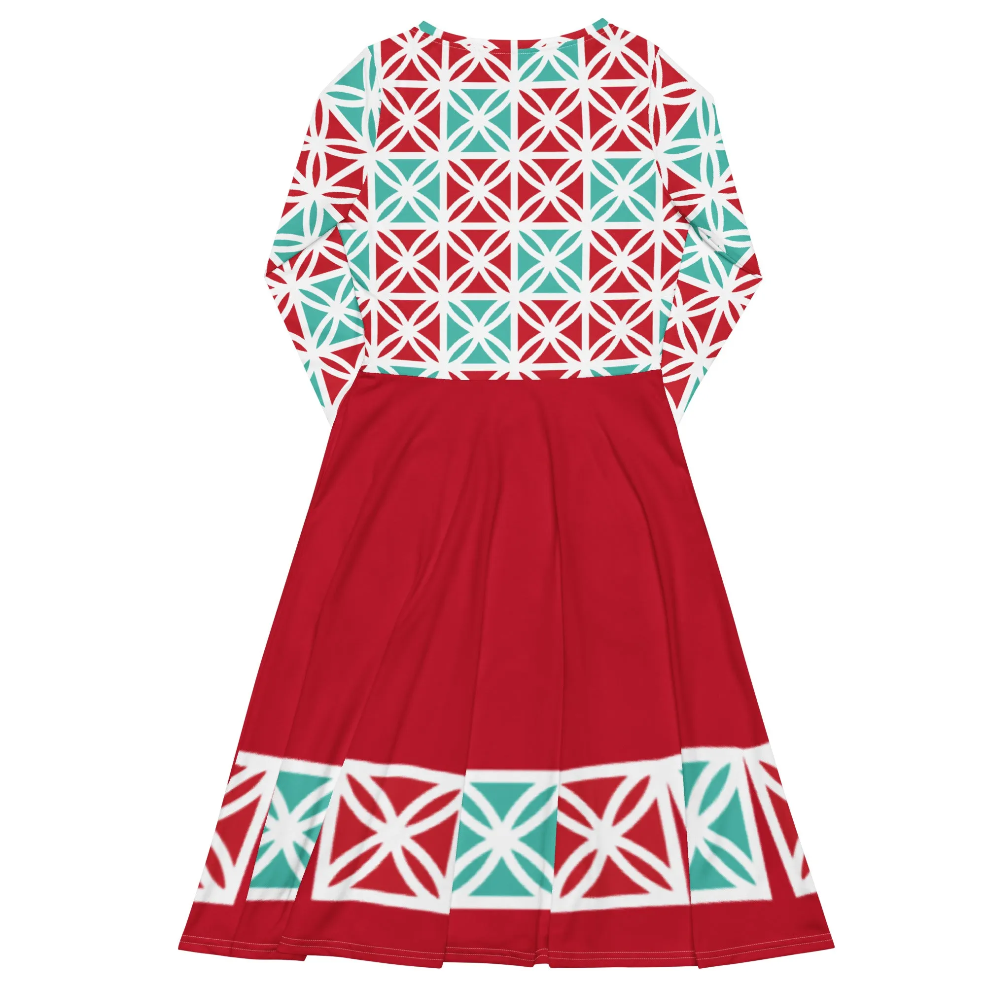Holiday Breeze Block Midi Dress