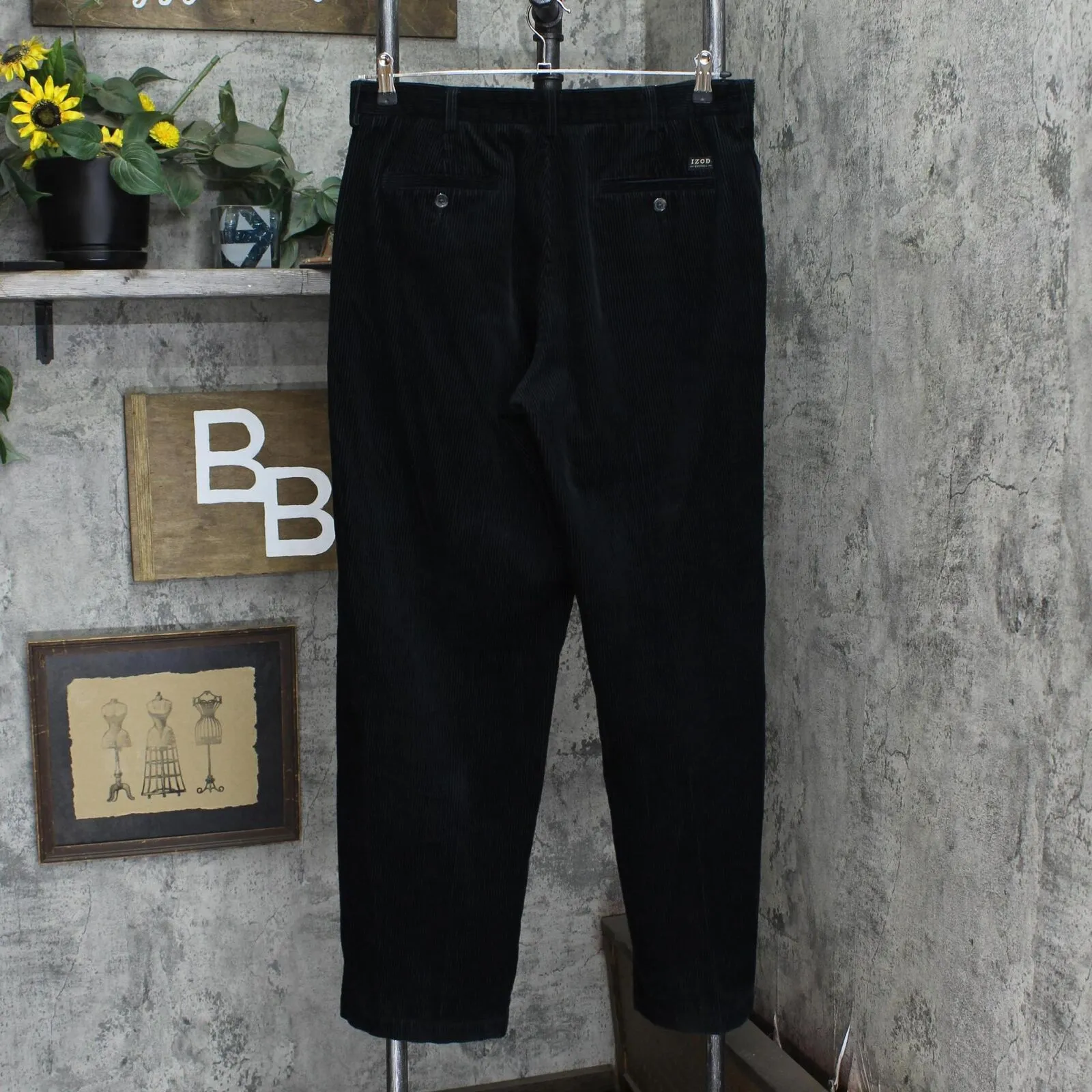 Izod Mens Corduroy Chino Dress Pants 166a7609a5e466 Black 34