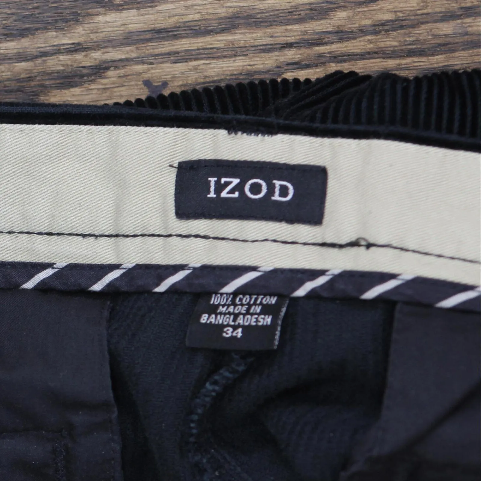 Izod Mens Corduroy Chino Dress Pants 166a7609a5e466 Black 34