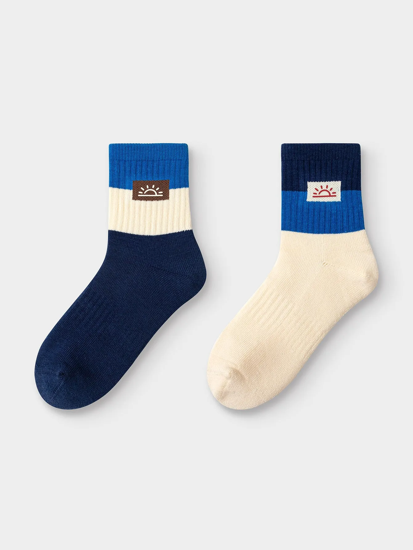 Unisex Toddler And Kid Antibacterial Contrast Pattern Socks