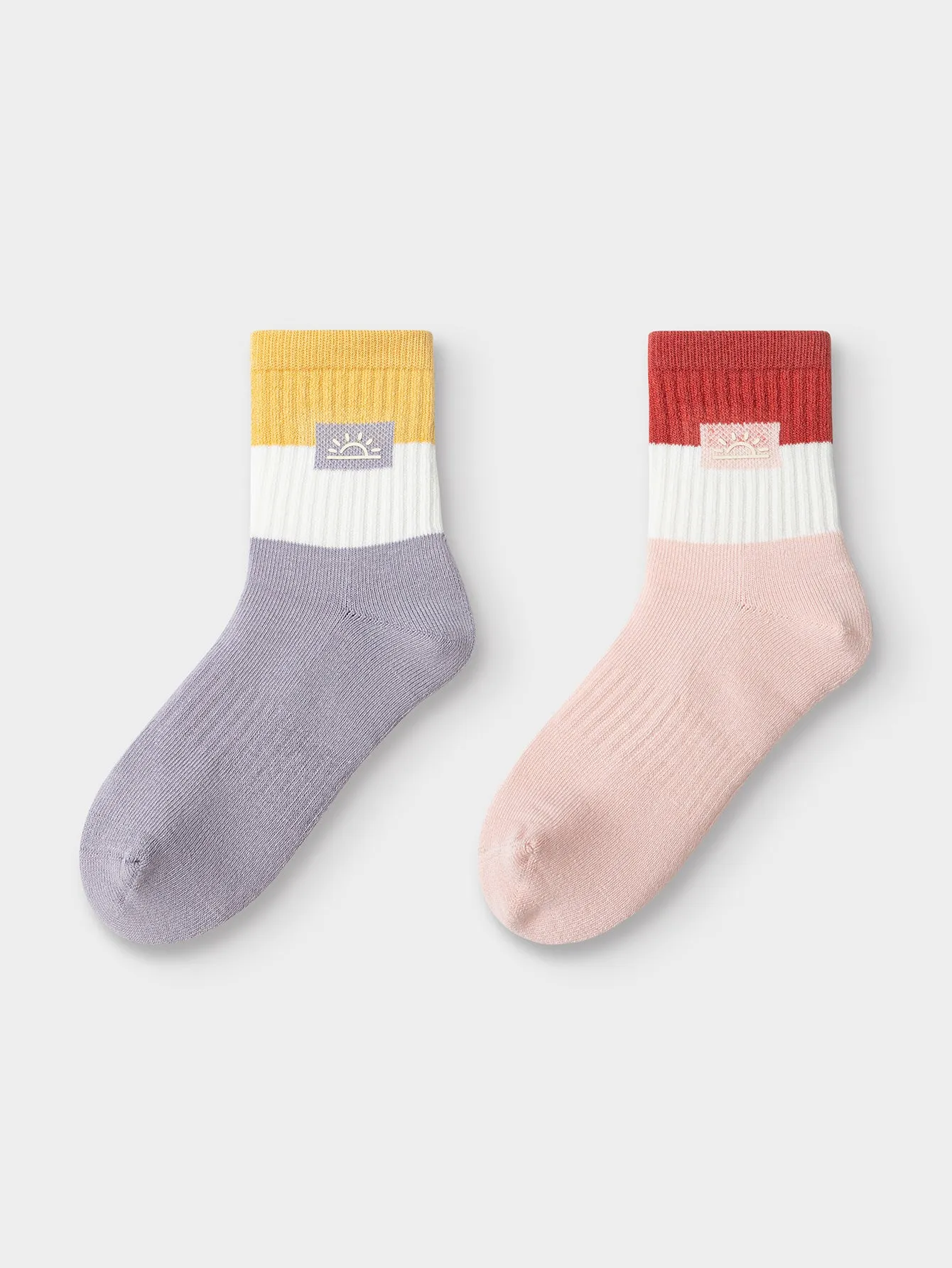 Unisex Toddler And Kid Antibacterial Contrast Pattern Socks